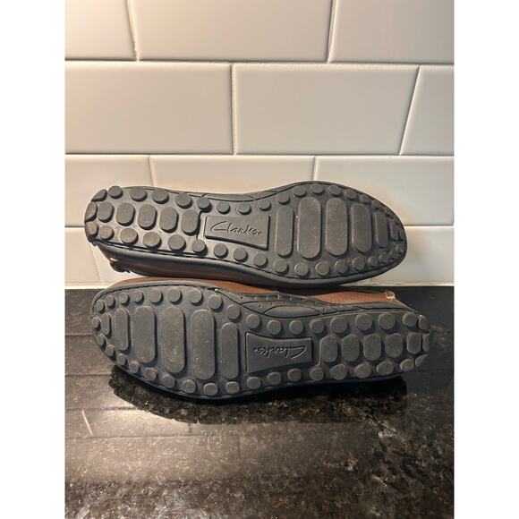 Clarks Oswick Plain Men’s Leather Slip on Driving Shoes‎ Career Brown Size 9.5 - Picture 7 of 10